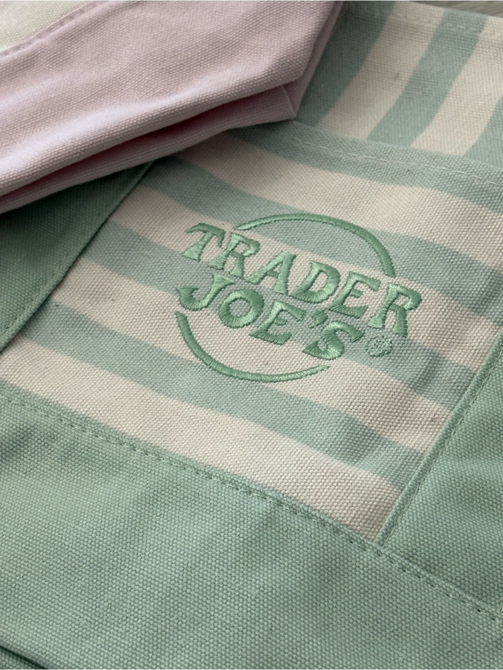 Trader Joe's Mini Tote Bag - Pink, Green, or Blue Stripe